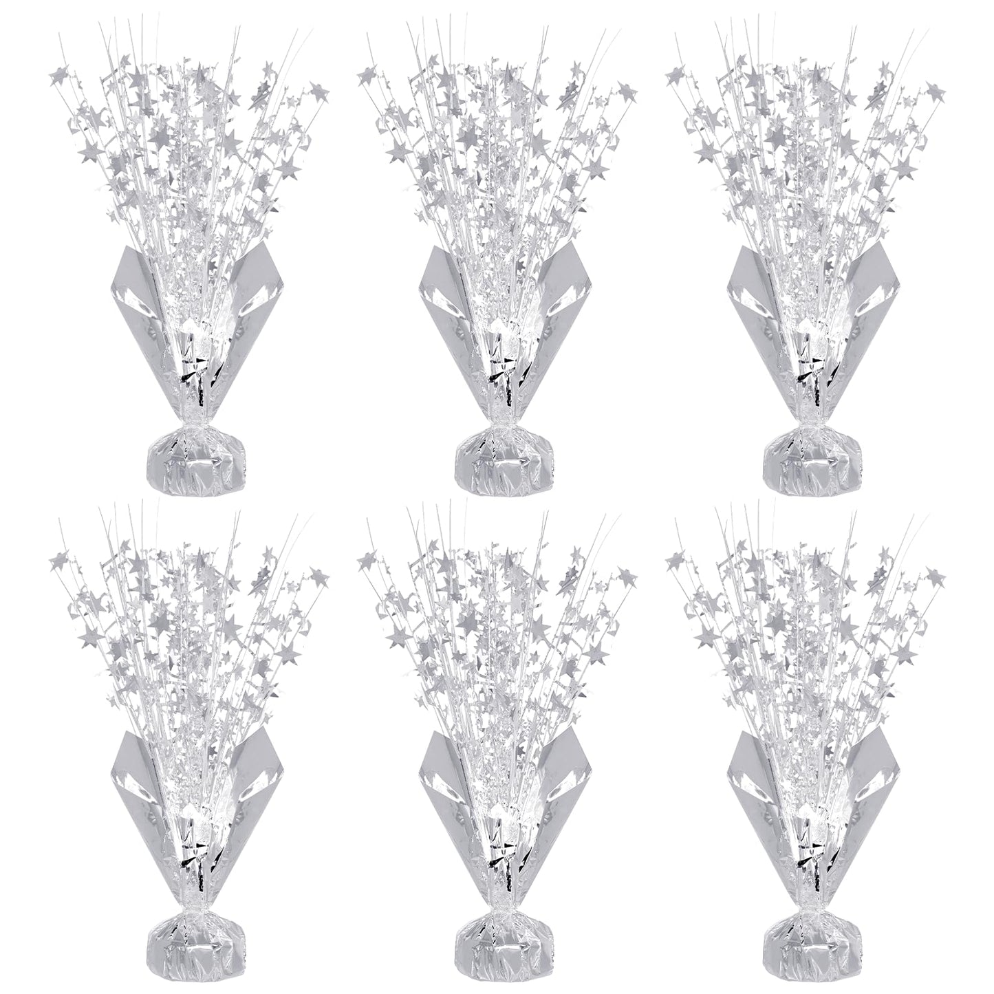 Yolyoo 6 PCS Star Metallic Foil Spray Centerpiece Table Decoration Burst Table Centerpieces for New Years Birthday Wedding Graduation Party Supplies