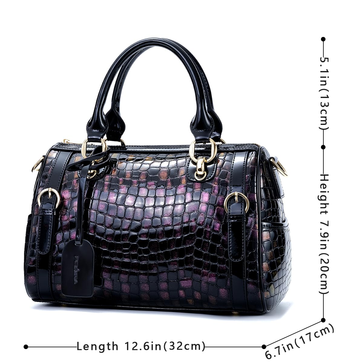 FEIMINA Genuine Leather Shoulder Bag, Classic Bronze