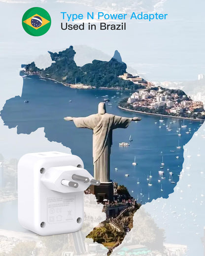 South Africa Travel Plug Adapter, HANYCONY Type M Power Adapter with 2 AC Outlets 3 USB Ports(2 USB C) for US to South Africa Botswana Namibia India Nepal Bhutan Sri Lanka