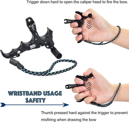Thumb Release for Compound Bow - 360° Rotatable Archery Release with 3/4 Finger Grip