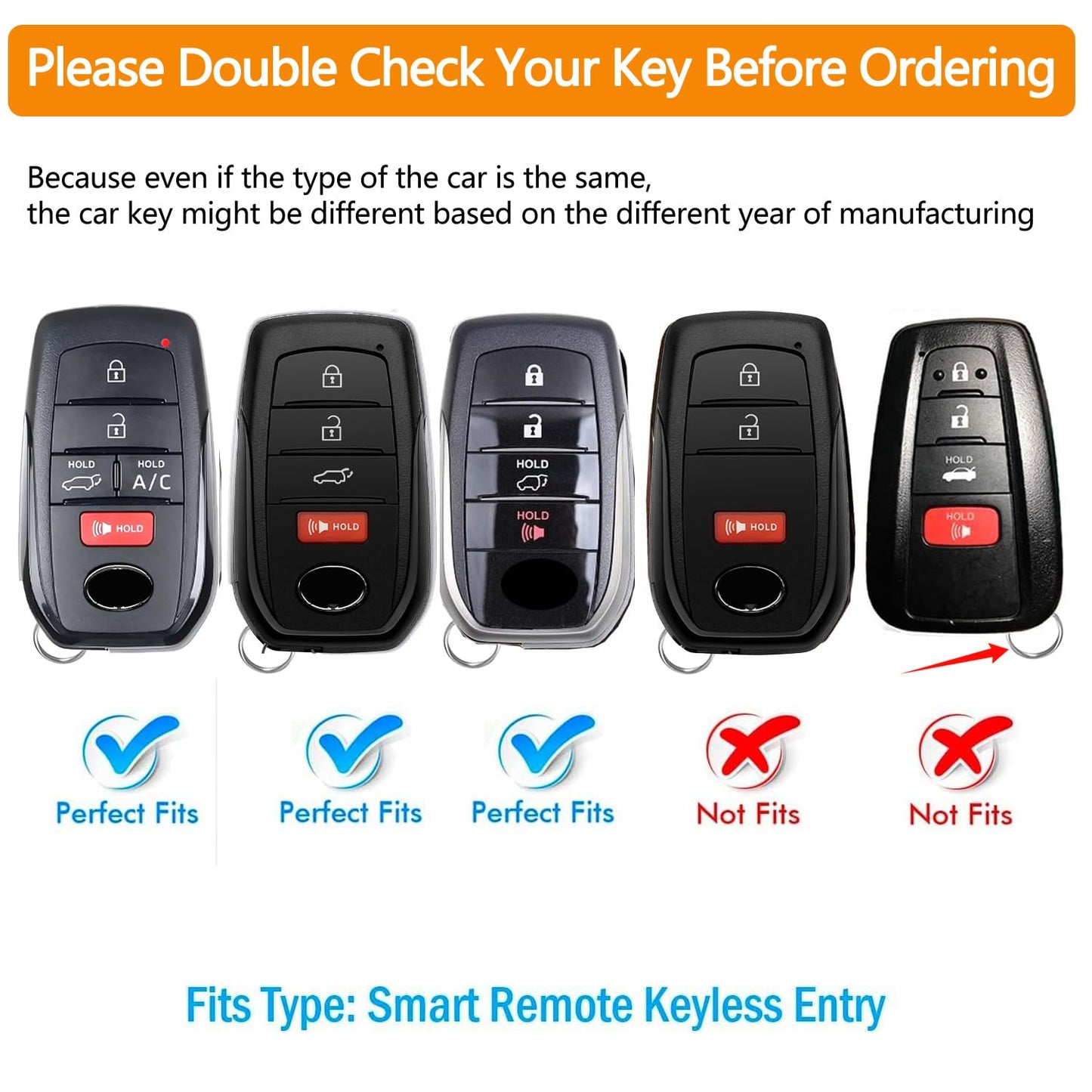 Sindeda for Toyota Key Fob Cover with Metal Keychain & Leather Strap for 2025-2026 Camry 4 Runner 2019-2026 Venza, Land Cruiser,2023-2026 Tacoma Grand Highlander,Corolla,bZ4X,4-5 Buttons(Red)