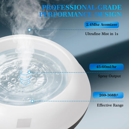Essential Oil Diffuser for Home 500ML, Ultrasonic Large Diffuser Oil Machine with Remote Control, Aromatherapy Diffusers for Home Office Room, Aroma Diffuser with 14 Color LED & 2 Mist Mode, Brown