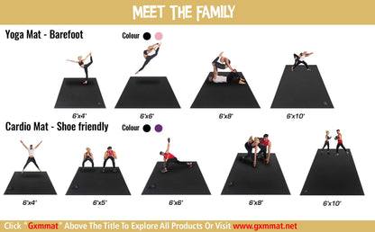 GXMMAT Large Yoga Mat 12'x6'/10'x6'/6'x8'(7mm), Extra Thick Workout Mats for Home Gym Flooring, Ultra Comfortable Non-Slip Quick Resilient Barefoot Wide Exercise Mat for Pilates, Stretching,Meditation
