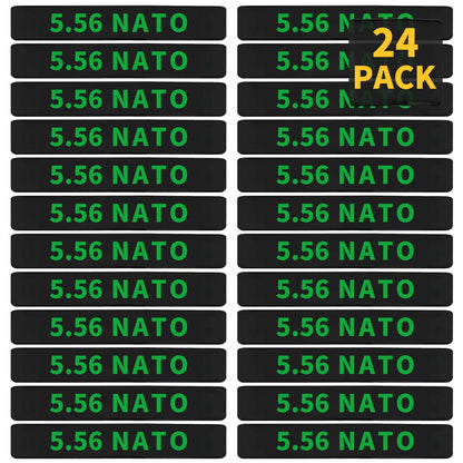 24 Pack Miaozhun 5.56 NATO Magazine Marking Bands 5.56 Magazine Caliber Identification (Black - Green)