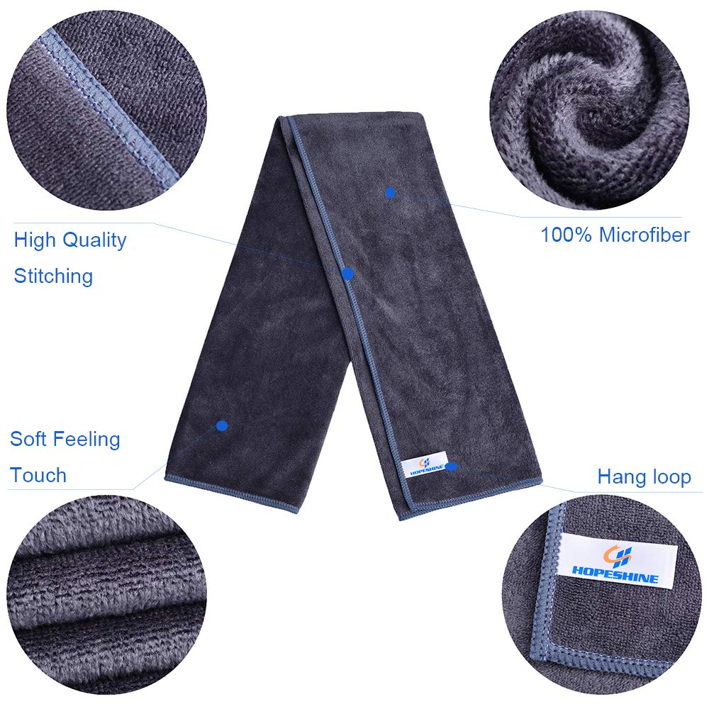 HOPESHINE Gym Towels for Men & Women Sweat Towels Working Out Microfiber Sports Towel Fast Drying Super Absorbent Compact Soft Camping, Hiking, Backpacking, Yoga, Travel, Exercise 3-Pack