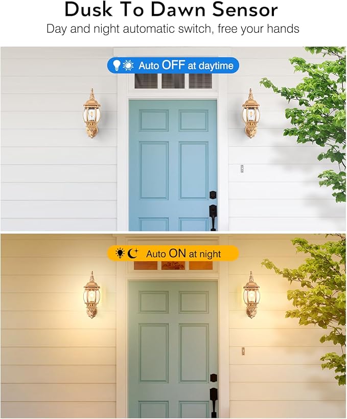VIANIS Outdoor Wall Sconce, Exterior Porch Light Wall Mount, Gold Dusk to Dawn Outdoor Lighting Lantern for Coach, Modern Outside Garage Lighting Fixtures for House, Waterproof Outdoor Wall Lamp