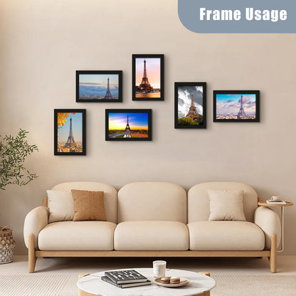 SESEAT 8x12 Picture Frame Set of 10, Display Pictures 8x12 Prints Without Mat, Wall Mounting, Black