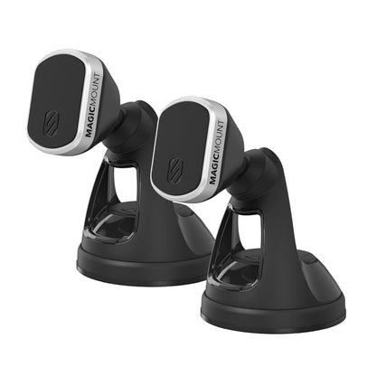 Scosche MMWSM-2PKXCES0 MagicMount Select Magnetic Car Phone Holder Mount for iPhone and Android - 2 Pack - Secure Magnetic Cell Phone Mount for Car Window or Dash - Universal 360° Adjustable Head