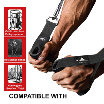 Vigoog Heavy Duty Gym Workout Handles Attachment for Cable Machine,Resistance Band,Pulley System Home Exercise Equipment, Comfortable and Stronger Grip