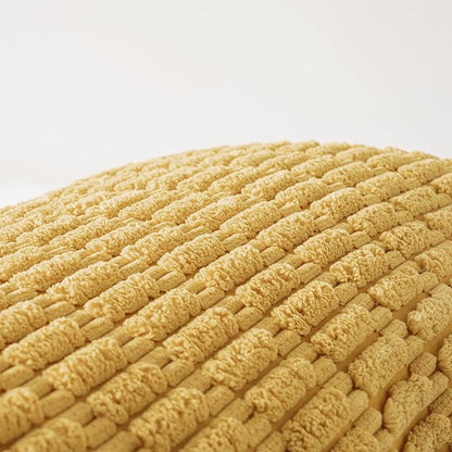 Fancy Homi Mustard Yellow Long Body Lumbar Lumbar Decorative Throw Pillow Covers 20x54 Inch for Bed Couch Bedroom Bench, Soft Corduroy Rectangle Solid Pillow Case, Rustic Farmhouse Boho Room Decor