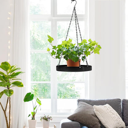 PIKAMAO Plant Hanger Indoor Outdoor, Hanging Planter Baskets for Plants, Metal Window Plant Hanger, Black Hanging Plant Shelf, 2 Pack
