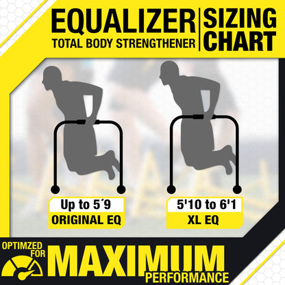 Lebert Fitness Dip Bar Stand - Original EQualizer Total Body Strengthener Pull Up Bar Home Gym Exercise Equipment Dipping Station - Hip Resistance Band, Workout Guide and Online Group - Yellow