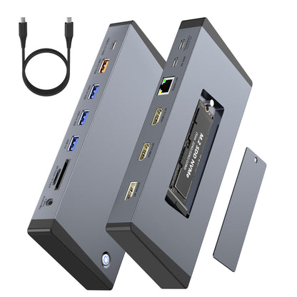 Laptop Docking Station Dual Monitor for Dell/HP/Lenovo/Mac, HDMI Splitter for Dual Monitors Extended Display, Dual Monitor Adapter 4K@60hz, USB C Docking Station for Laptop with HDMI/USB/PD/SD/TF