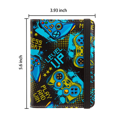 Passport and Vaccine Card Holder Combo Passport Holder with Vaccine Card Slot Wallet Credit Card Protector with RFID Blocking Women Men (Gaming Enthusiast)