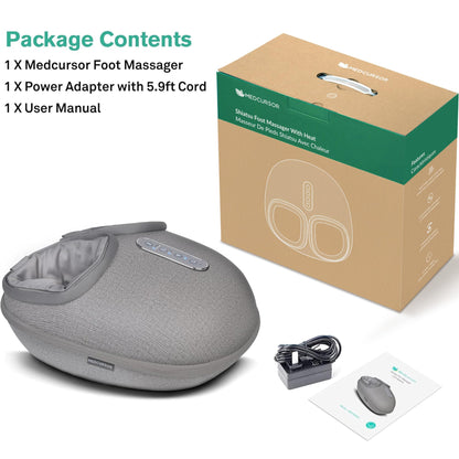 Medcursor Foot Massager Machine with Heat, Shiatsu Deep Kneading, Delivers Relief for Tired Muscles and Plantar, Multi-Level Settings & Adjustable Intensity for Home or Office Use, FSA HSA Eligible