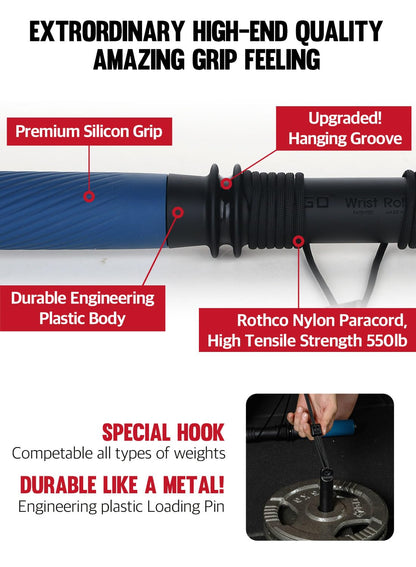 GD Hanging Wrist Roller Forearm Blaster- Forearm Strengthener Exercise Equipment Wrist Trainer for Muscle building and Injury prevention Hand Grip Strength (Hanging Rope Color : Black)