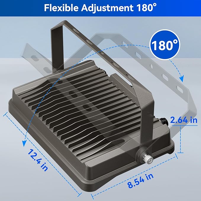 200W Flood Lights Outdoor, 22000LM 5000K with Dusk-to-Dawn Photocell, IP65 Waterproof Security Lights Bright LED Parking Lot Light with Trunnion Mount for Yard Garage Stadium
