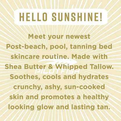 Pilotfish After Sun Body Butter Moisturizing Cream - Shea Butter & Whipped Tallow, Simple Ingredients, After Sun Lotion, Body Lotion, Cucumber, After Sun Care, After Sun Skin Care, 3.8oz