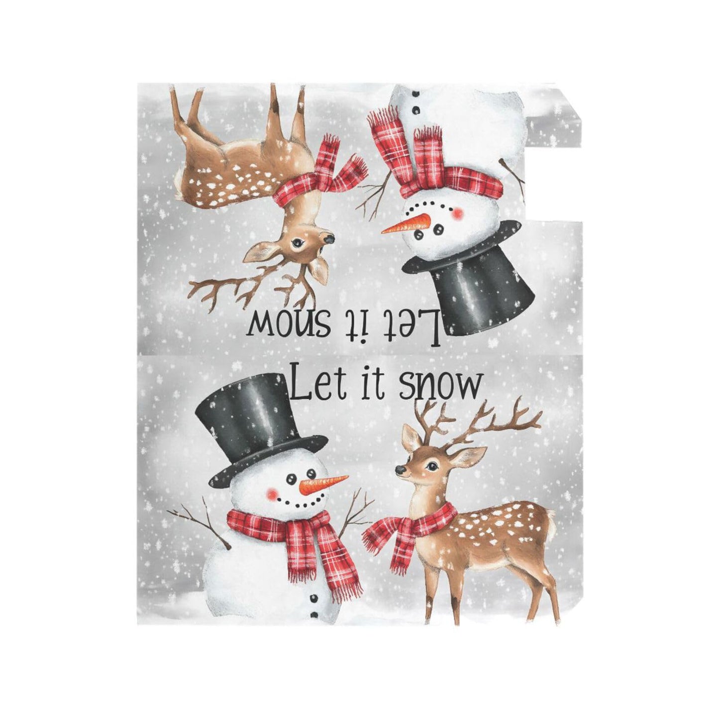 ALAZA Winter Let It Snow Snowman Deer Magnetic Mailbox Cover Christmas MailWraps Garden Yard Home Decor for Outside Oversized-25.5" x20.8"