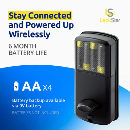 LOCKSTAR® Smart Door Lock • Keyless Entry Deadbolt Door Lock • Multiple Entry Methods – APP • Fingerprint Touch ID • Keypad Code • Card FOB • Traditional Key • Smart Home Devices