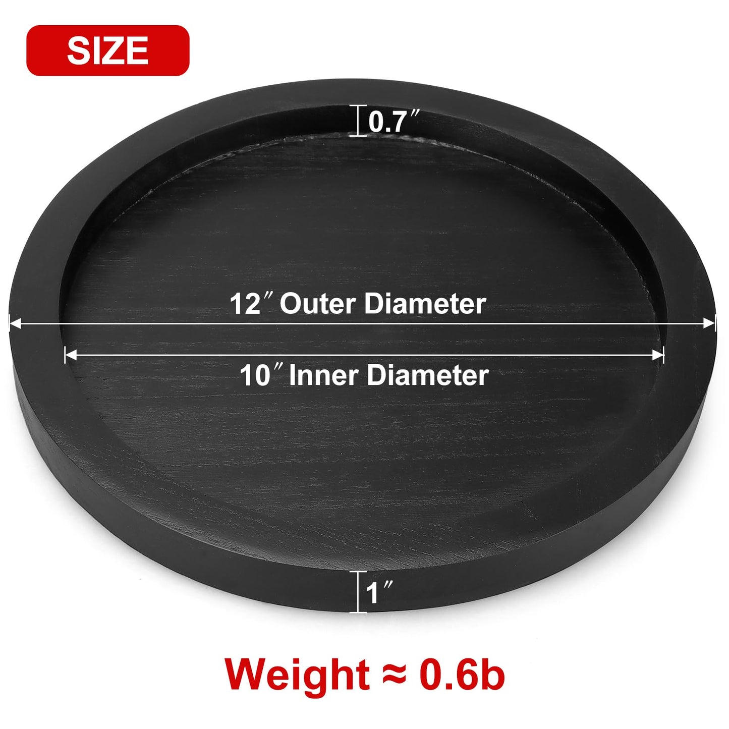 Rustic Decorative Wooden Serving Tray Home Decor Round Ottoman Coffee Table Trays Farmhouse Living Room Dinner Table Centerpiece Accessories Wood Candle Holder Tray for Kitchen Counter Bathroom Vanity