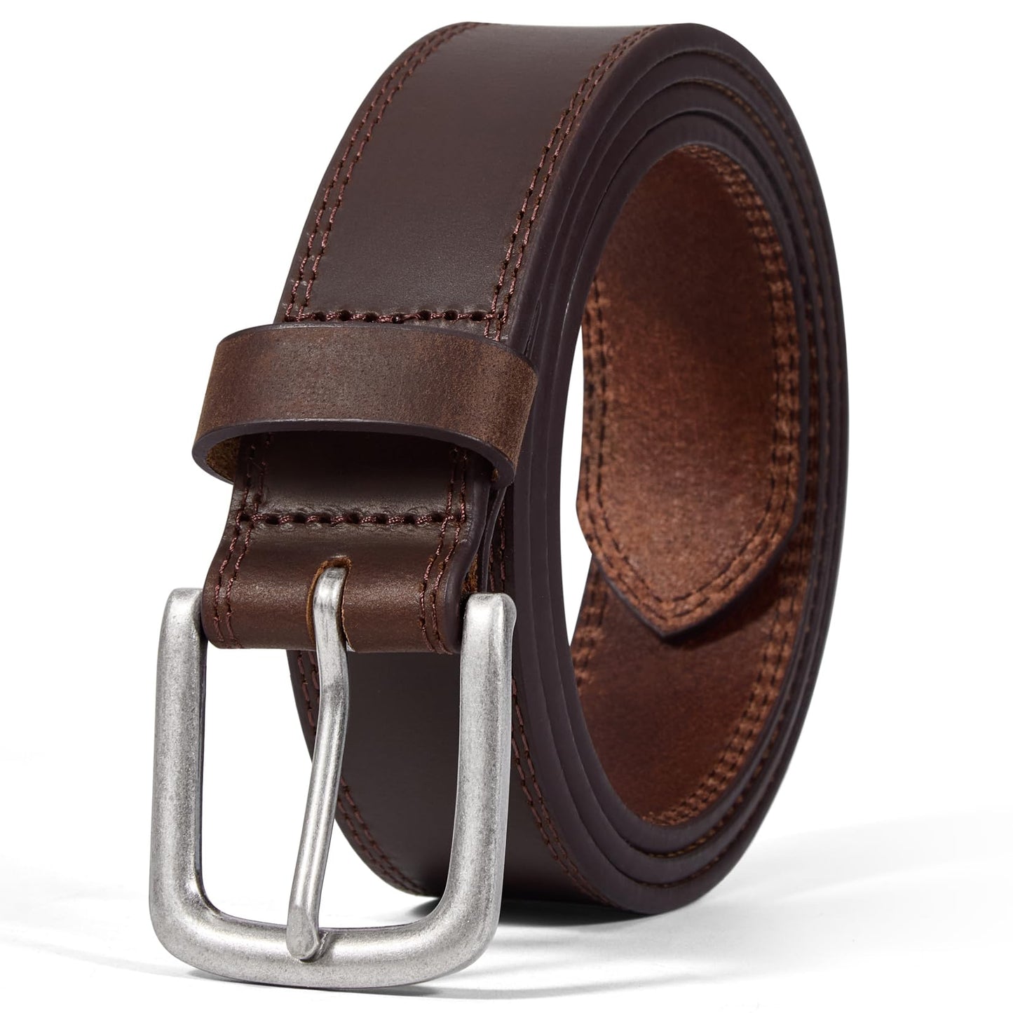 VATAN Men's Full Grain Leather Casual Every Day Jeans Belts, Handmade Men Leather Belt with Gift Box