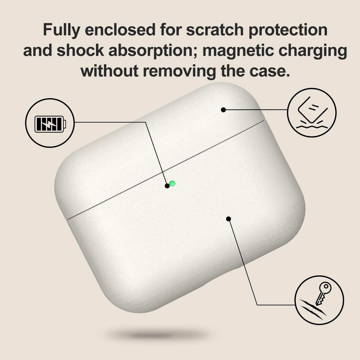BLBAISH Leather AirPods Pro 3 Case Handcrafted Vintage Genuine Leather AirPods Pro 3 Protective Cover All-Around Shockproof Protection AirPods Pro 3 Pro Protective Sleeve