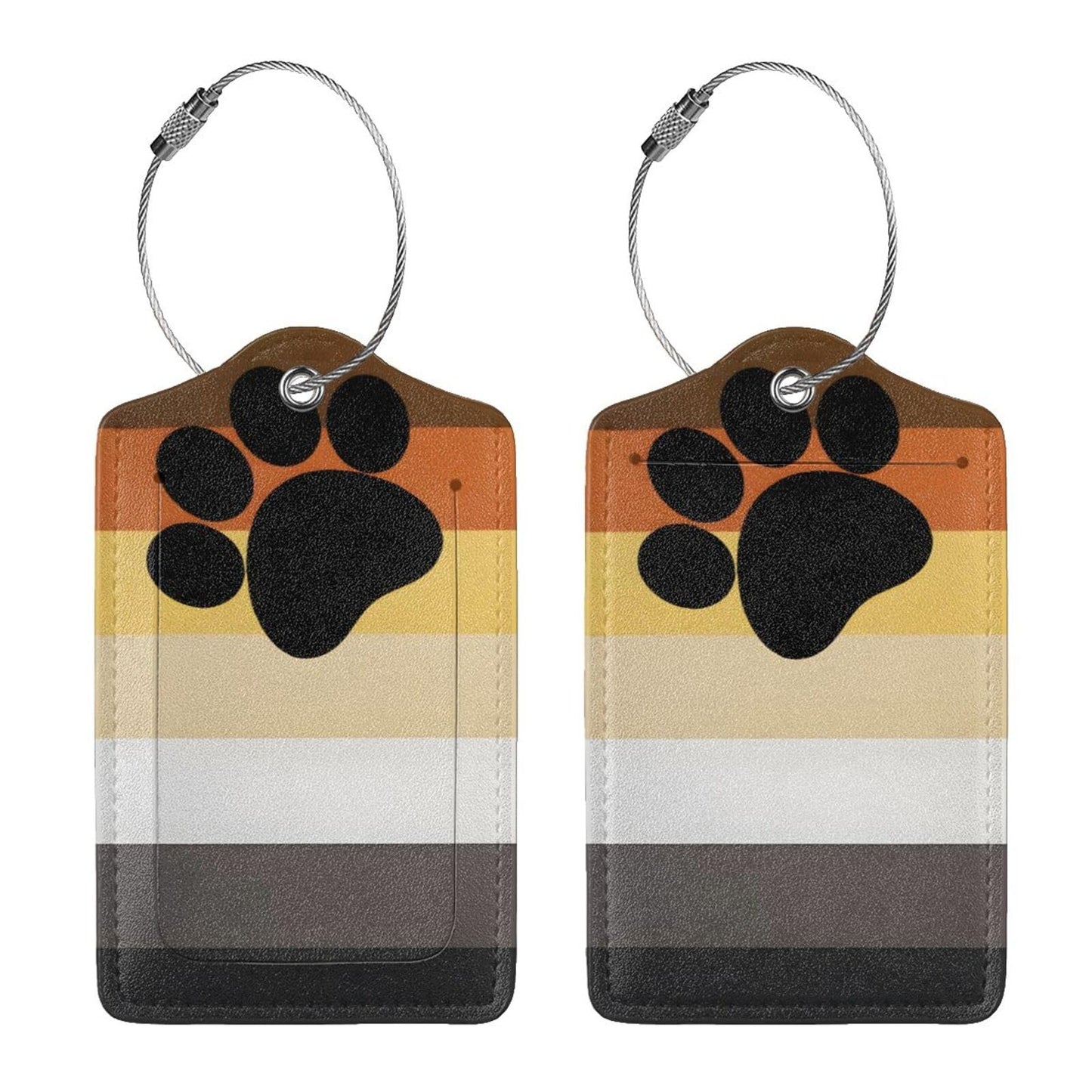 LGBT Rainbow Luggage Tag 2 Pcs Progress Pride Luggage Tag Gay Pride Bear Paw Tag for Suitcase Travel Backpack