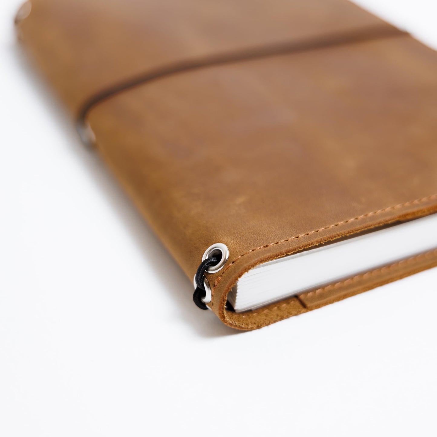 Leather Journal Cover A5 – Full Grain Handmade Notebook Cover with Card Slots, Pen Loop & Elastic Bands – Refillable Field Notes Planner for Work, Study & Travel, Premium Leather Gift Non-Custom