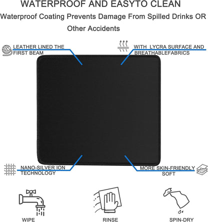 Mouse pad, Gaming Mouse pad Durable Stitched Edge, Premium-Textured Water Resist Mousepad, Non-Slip Rubber Base Mouse Pads for Computers, Laptop, Gaming, Home, Office, 11.8 x 9.9 in, Black