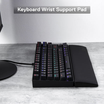 Redragon P036 Meteor M Computer Keyboard Wrist Rest Pad, Ergonomic Soft Memory Foam Wrist Support w/Anti-Slip Rubber Base, 80% 87 Keys TKL Size 14.13 x 2.87 in, 0.78 inch (20mm) Height, Black