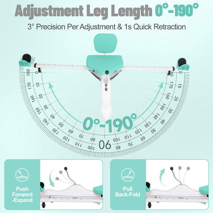 Leg Stretcher Split Machine with Backrest, Adjustable 0-190° Splits Trainer for Flexibility, 330lb Capacity Stretching Equipment for Ballet Yoga Dance Gymnastics, Home Gym Fitness Equipment (Green)