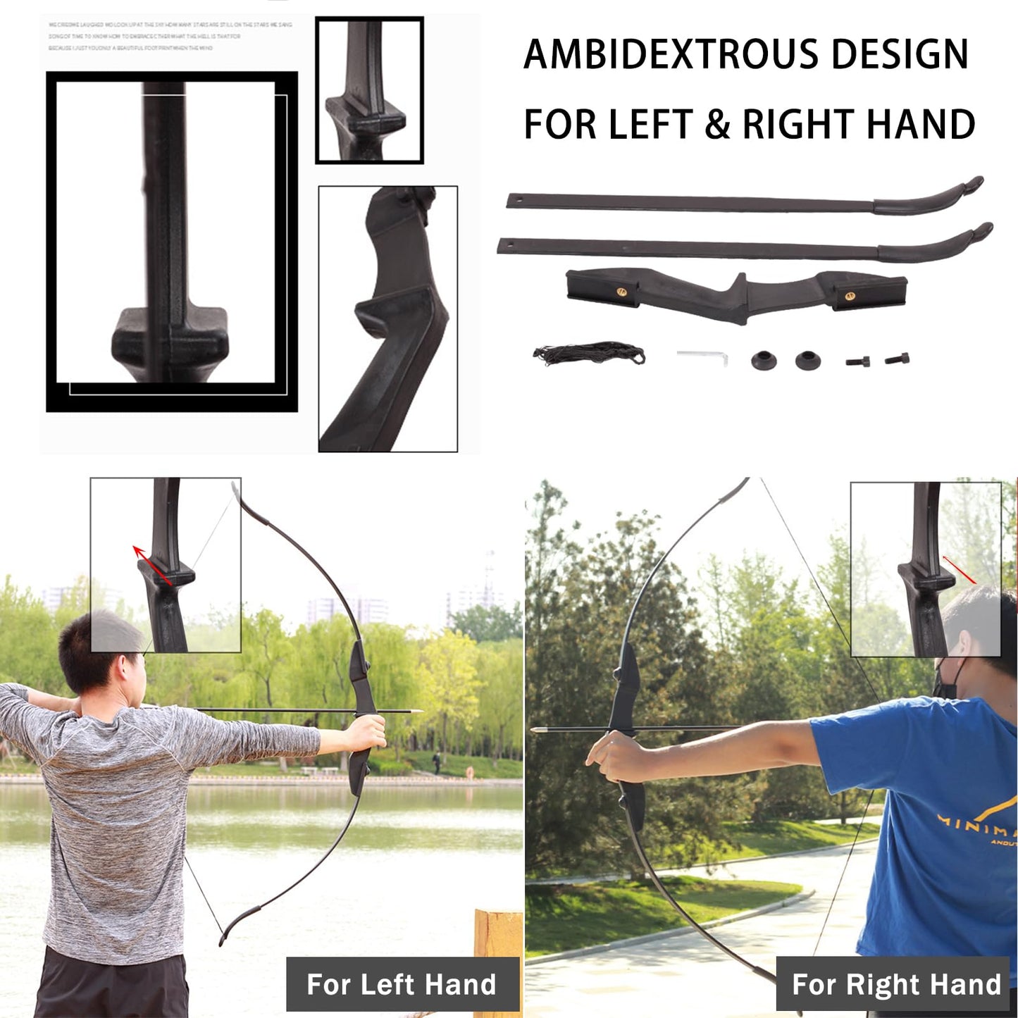 SOPOGER Archery Bow and Arrow Adult - Takedown Recurve Bows Archery Set for Adults Youth Beginner 20lbs 30lbs 40lbs Left and Right Handed Outdoor Target Practice Hunting (PRO KIT 20LBS)