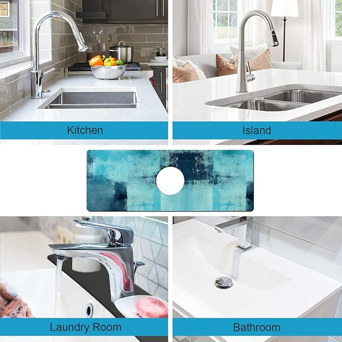Kitchen Sink Splash Guard Faucet Mat Super Absorbent Fast Drying Mat Sink