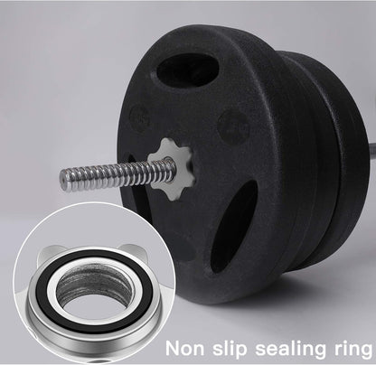 Lamoutor 2Pcs Anti-Slip Hex Nut Collar Screw for Barbell Dumbbell Weight Lifting 25mm+28mm