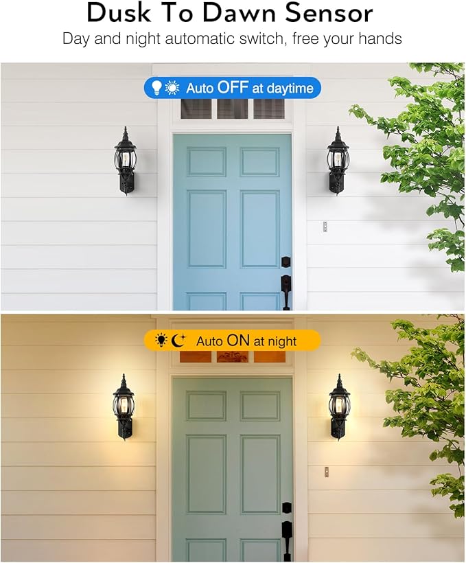 VIANIS Outdoor Wall Light, Black Exterior Porch Light Wall Mount, Modern Outside Lantern Lights for House, Dusk to Dawn Exterior Sconce Lighting for Garage, Front Door Light Fixture Outdoor Wall Lamps