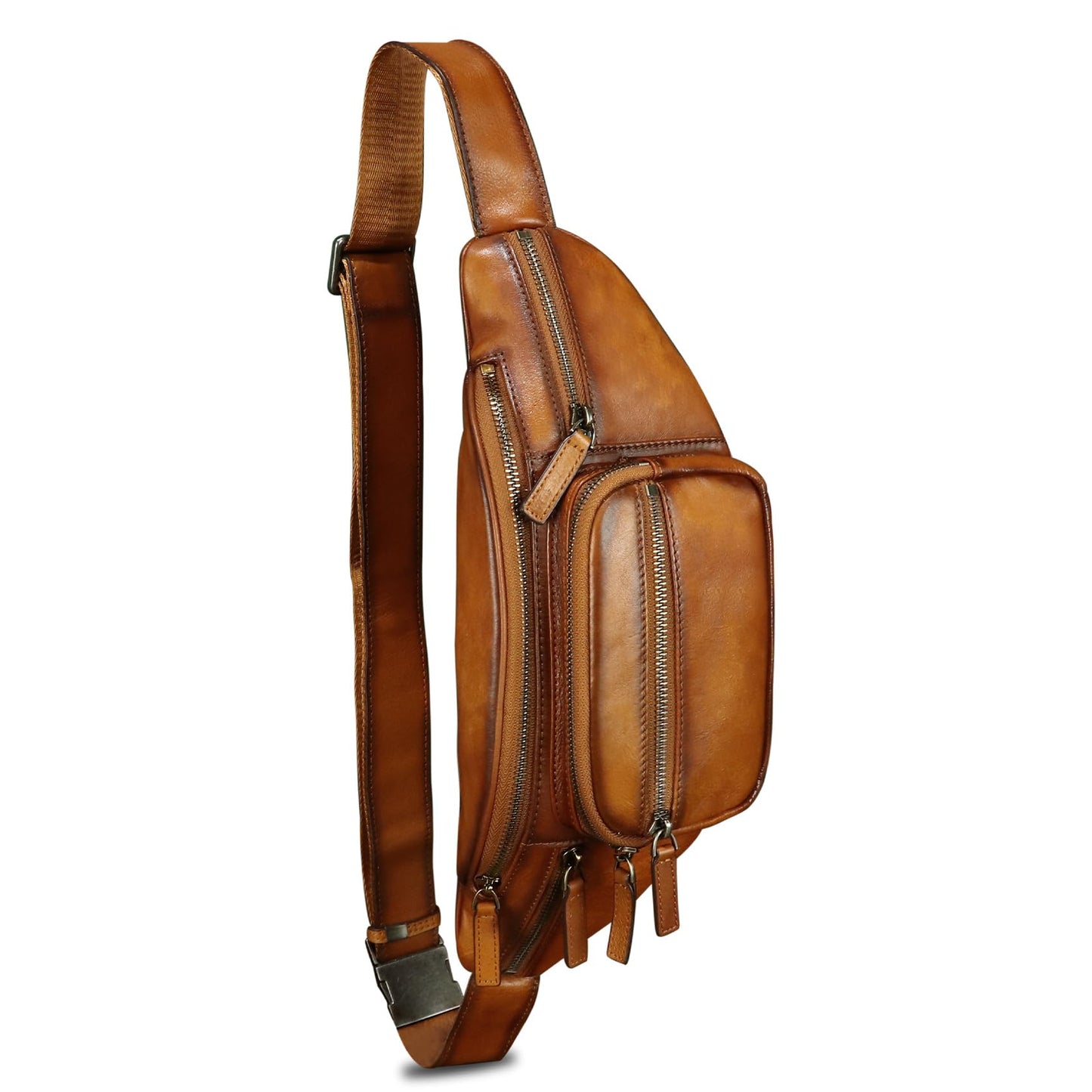 Genuine Leather Fanny Packs for Women and Men Waist Bag Vintage Hip Bum Bag Over Shoulder Crossbody Sling Bag (Brown)