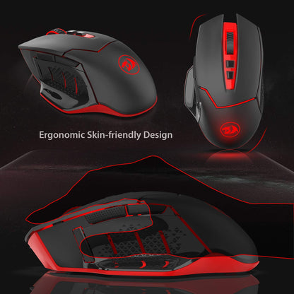 Redragon M690 PRO Wireless Gaming Mouse, 8000 DPI Wired/Wireless Gamer Mouse w/Rapid Fire Key, 8 Macro Buttons, Ergonomic Design for PC/Mac/Laptop, White