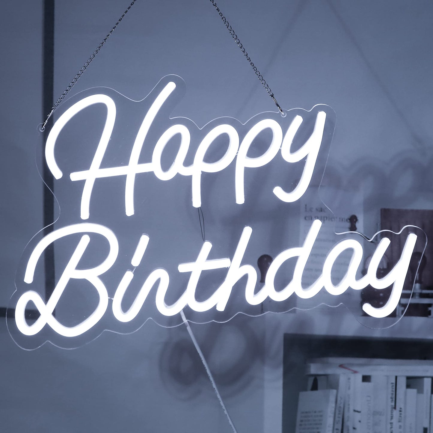 Neon Happy Birthday Sign Wall Decoration Lights Wedding Bar Cafe Christmas Home Party Decoration Kids Gift with Dimmable Switch Reusable Happy Birthday LED Neon USB 16.5x10 Inch