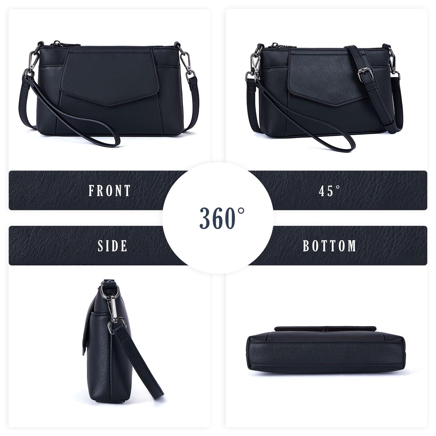 Switrock Small Crossbody Bags for Women,Leather Wristlet Clutch Mini Cell Phone Crossbody Wallet Purses with Card Slots