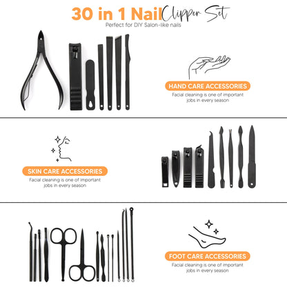 Utopia Care Nail Clippers Professional Nail Kit or Manicure Kit for Women and Men, Stocking Stuffers or Groomsmen Gifts 16Pcs Pedicure Set for Fingernail, Toenail Clippers with Travel Case