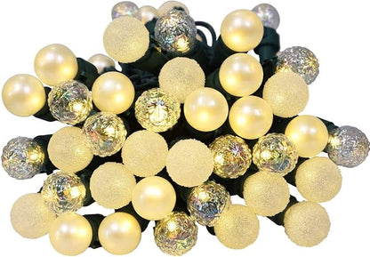 Globe String Lights, 70 LED Mix-Ball Fairy Lights Plug in UL Listed Christmas Tree Lights 19Ft Christmas Outdoor Indoor Fairy Lights for Bedroom Tree Patio Party Garden Wedding, Warm White