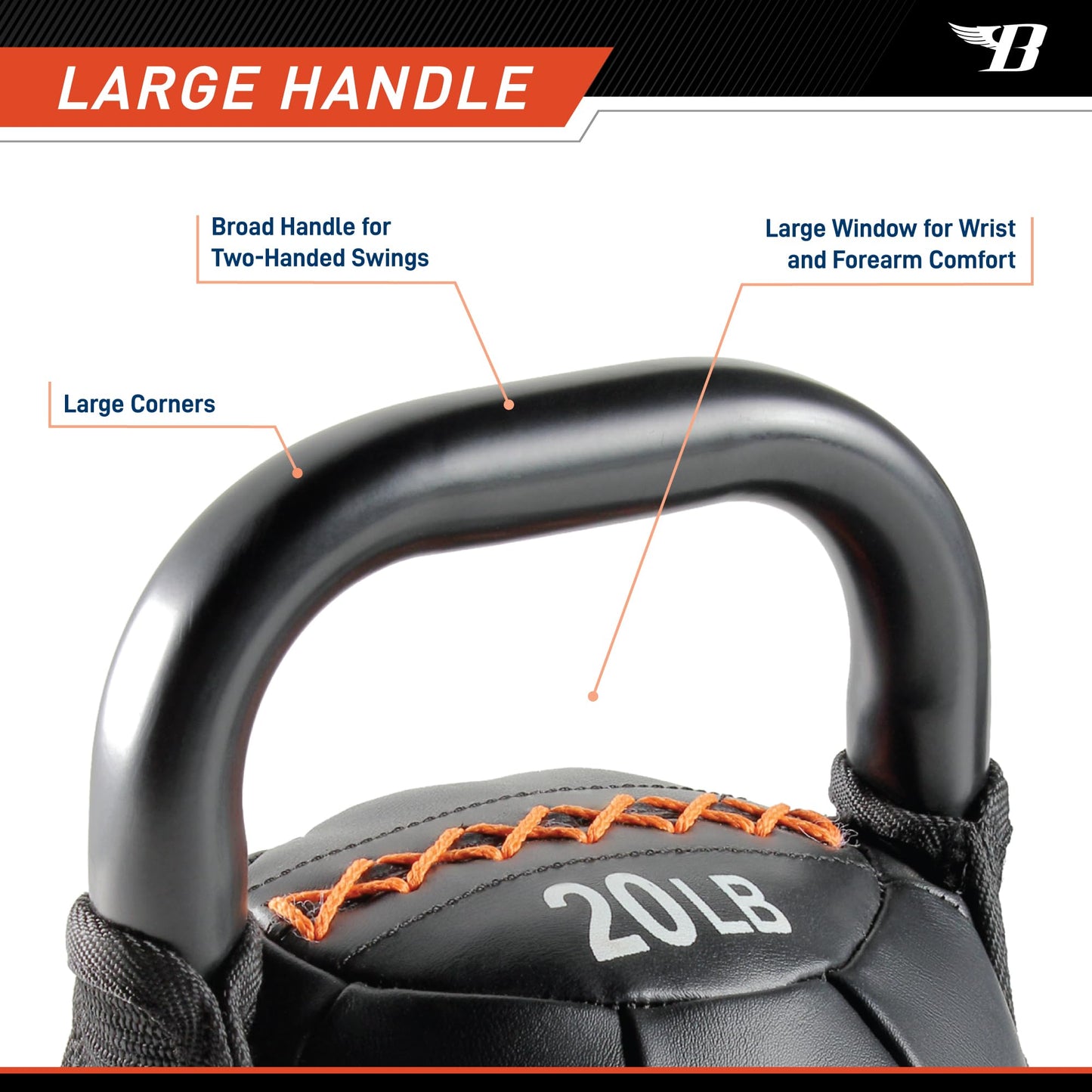 BIONIC BODY by Marcy Soft Kettlebell with Handle for Weightlifting, Conditioning, Strength and core Training
