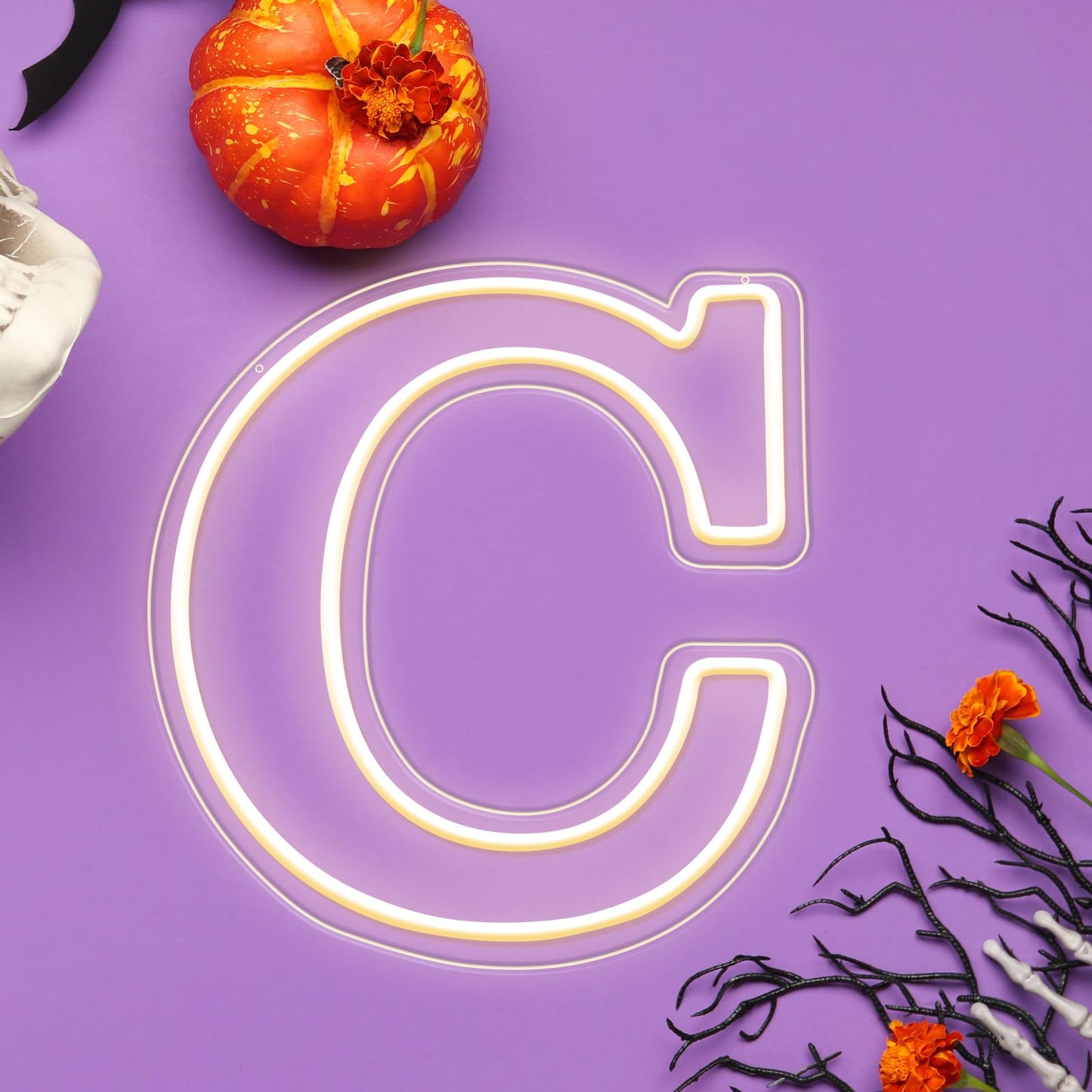 RumonZS Light Up Letters C LED Letters Lights Neon Sign 26 Alphabet 11.4"Decorative Lighted Alphabet for Wedding Party Birthday Bar Christmas Home Decor Letter Lights (Warm White)