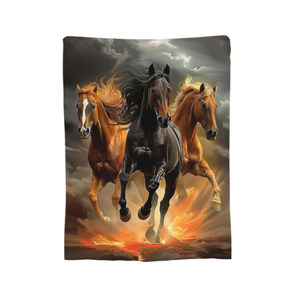 Horse Blanket Horse Throw Blanket Super Soft Plush Flannel Fleece Bedding Gifts for Boys Girls Men Women Lovers Adults Stuff for Couch Sofa Bed Room Decor 40"X50"