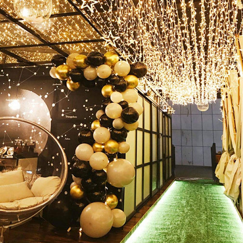 ZIMINGU Icicle Dripping Lights, 13FT 144 LEDs 8 Modes Christmas Connectable Twinkle Window Curtain Fairy Waterfall Diwali Ceiling String Lights for Outdoor Indoor Decorations (Warm White, 4X0.6M)