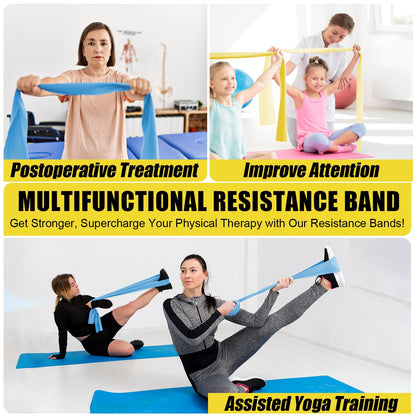 Resistance Exercise Band Kit,4 Pack 1.5M Resistance Bands for Women or Men,Physiotherapy Recovery Fitness Band for Mobility Strength & Rehab Premium Quality