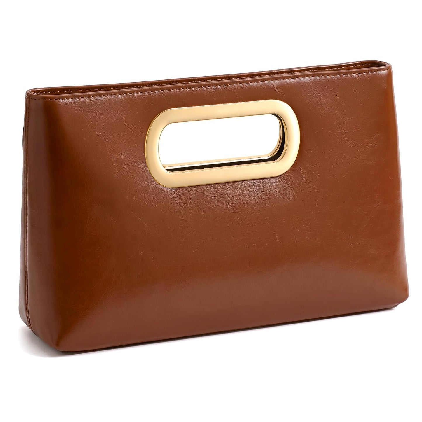XquiziFit Clutch Purse for Women Evening Clutch Handbag for Wedding Party Formal Evening Bag with Detachable Chain Brown Clutch PU Leather