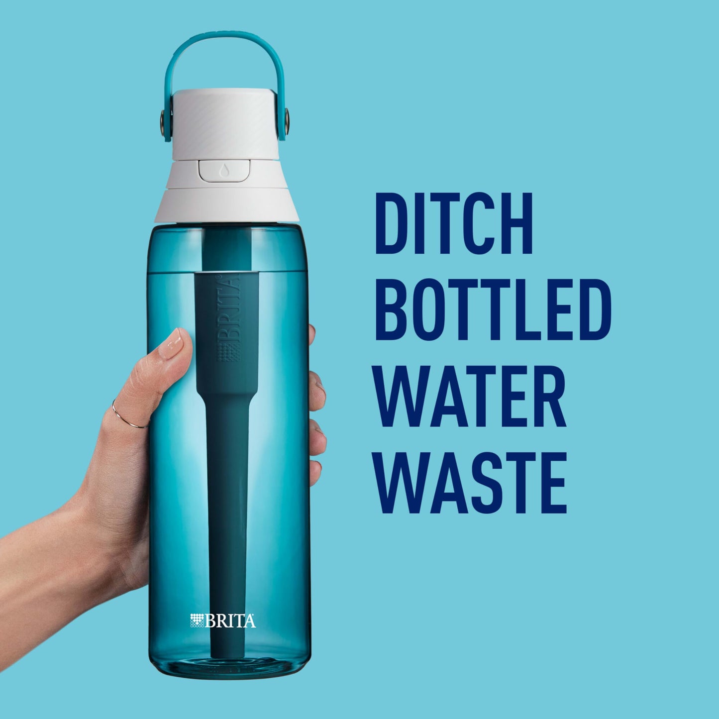 Brita Insulated Filtered Water Bottle with Straw, Reusable, Christmas Gift and Stocking Stuffer For Men and Women, BPA Free Plastic, Sea Glass, 26 Ounce