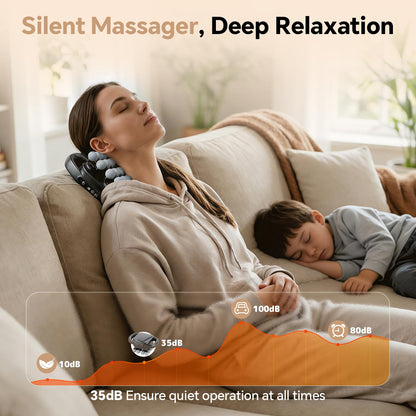 Beown 16 Head Massage Gun Deep Tissue, Back Muscle Massager with 3 Modes & 30 Intensity Levels for Legs, Waist, Back, Neck, Portable Percussion Massage Gun for Pain Relief, Ideal Gift for Women, Men